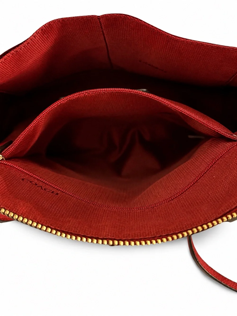 COACH Small Kelsey Satchel Crossbody Red Currant Pebbled Leather F33733